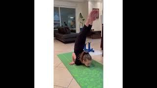 Acrobatic gymnastics weekend home warm up by 8 year old #acrobaticgymnastics