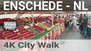 4K Enschede City Walk from the Railway Station to the famous bi-weekly outdoor Market