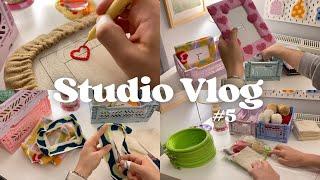 STUDIO VLOG 5  completing orders & packaging punch needle mushroom kits 