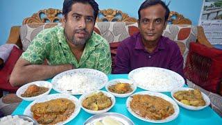 eating show with my brother | eating katla fish kaliya and chicken curry and egg vona