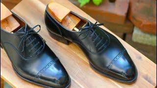 Making HANDMADE Oxford Shoes with Box Calf Leather