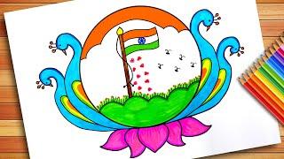 Independence Day Drawing | Republic Day Poster | 26 January Drawing | Republic Day Easy Drawing