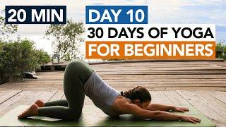 20 Min Full Body Beginner Yoga (Day 10) 30 Days of Yoga For Beginners