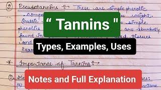 Tannins | Tannin yielding plants | Types | Examples | Uses | Formation #notes #mscbotany #hpu #yt