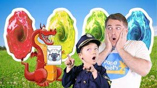 Little Police Officers 4 Color Portal Adventure | Pretend Play By Papa Joel’s English