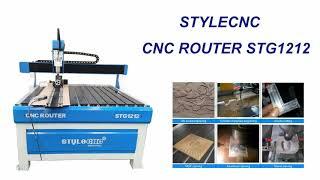 Advertising CNC router STG1212 with 4th rotary for cutting aluminum and wood.