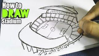 How to draw a Football / Soccer Stadium - Very Easy - SHN Best Art
