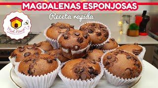 EN POCOS MINUTOS magdalenas de chocolate BIEN ESPONJOSAS