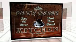 Personalized Custom Kitchen Coffee Stretched Canvas Print Decor Sign