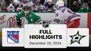 NHL Highlights | Rangers vs. Stars - December 20, 2024