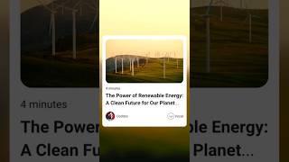 The Power of Renewable Energy: A Clean Future for Our Planet. #saveplanet #naturelovers #shorts