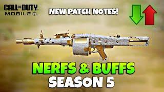 Season 5 Weapon Balances Nerfs & Buffs of Guns COD Mobile | New Update CODM S5 Leaks