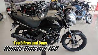 Top 5 Pros & Cons Of 2022 Honda Unicorn 160 | The Garage Official