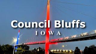 COUNCIL BLUFFS, Iowa  Driving Downtown 4K