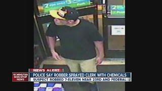 Police say robber sprayed 7-Eleven clerk with chemicals