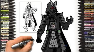 How To Draw Darth Vader Samurai | Fortnite x Star Wars | Step by Step Drawing Tutorial