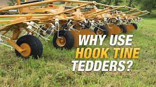 Hook-tine advantage of Vermeer TE 10-series tedders