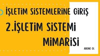 İşletim Sistemlerine Giriş | Ders2: İşletim Sistemi Mimarisi