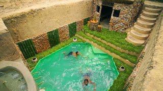 Building Stone Underground Mini House and Swimming Pool