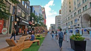 Downtown Montreal St-Catherine Street Evening Walk August 2020