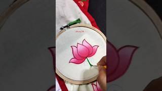 easy Lotus painting on fabric #artwork #shorts #youtubeshorts #fabricpainting