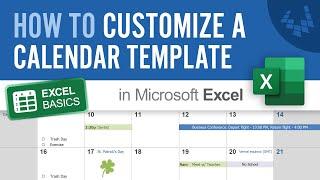 How to Customize A Calendar Template in Excel