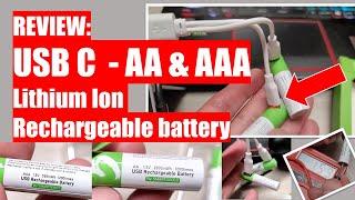 REVIEW: USB C - AA and AAA Lithium ion Rechargeable Batteries