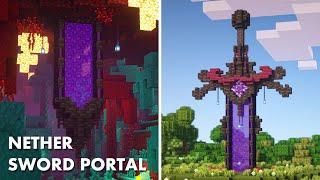 Minecraft | How to build a Nether Sword Portal | Tutorial