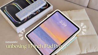  new M4 13” iPad Pro (2024) aesthetic unboxing + Apple Pencil Pro + accessories ! 