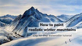 Winter Mountain Bliss: Easy Watercolor Landscape Tutorial for Beginners