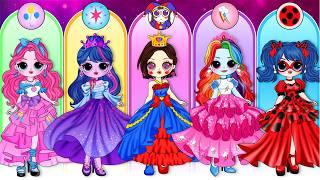 How To MLP Twilight Sparkle, Ladybug & Pomni Become Princess! | DIYs Paper Doll & Craft