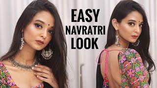 longlasting EASY TRADITIONAL NAVRATRI MAKEUP | Hinglish tutorial