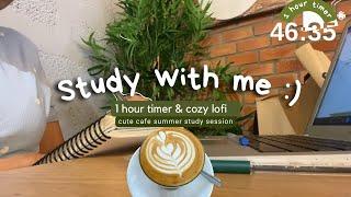 Study with me I 1 hour cozy Lofi music light study session light academia coffee motivation to study