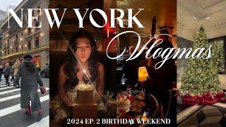 Vlogmas 2024 Ep 2 | bday weekend, holiday vibes in nyc, iconic cocktail bars& jazz girls night!