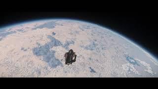 (4K) Star Citizen - Seemless Landing on Beautiful Planetary Landscapes In 4K Ultrawide UHD