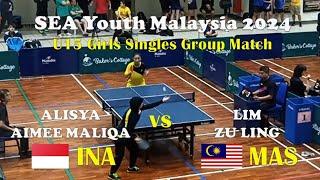 Alisya Aimee Maliqa INA vs Lim Zu Ling MAS SEA Youth Malaysia 2024