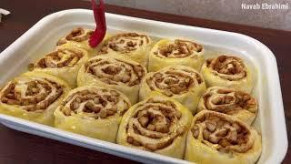 رول دارچین و گلابی به همراه نواب - cinnamon and pear roll by navab