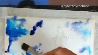 Watercolor painting tutorial for beginners : marble background