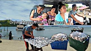 Hundreds of fresh Mangsi to make dried fish | 7 dishes for lunch menu at the beach with big family