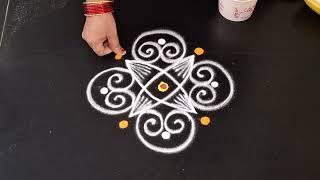 daily use rangoli design || simple kolam