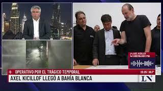 "Le informe a la ministra que estoy disponible": Axel Kicillof desde Bahía Blanca tras el temporal