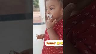 Om Nom, Yummy Yum! | #ytshorts #cutebaby #shortsfeed #reels @AngelAkshara.100