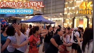 Sunday's Real Life iN Central Hong Kong | This is what it's like here in Central on Sundays #4k