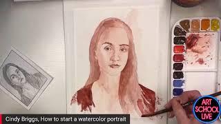 Make a Watercolor Portrait Study with ONE color feat. Cindy Briggs