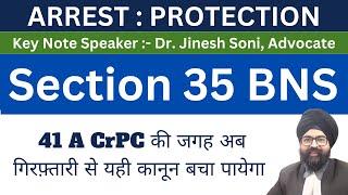 Section 35 BNS l Part 1 l Protection from Arrest l Dr. Jinesh Soni l 2024