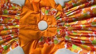 How To Stitch Ruffle Baby Frock Cutting and Stitching #babyfrock