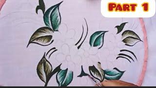 leaf painting ideas| tutorial painting pillow cover design| fabric painting design ideas||