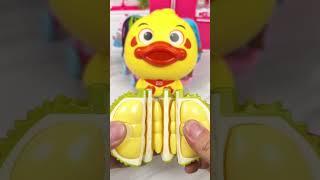 Satisfied unboxing, Evaluation of Duckling Eating Durian Set Toys , ASMR video #toys