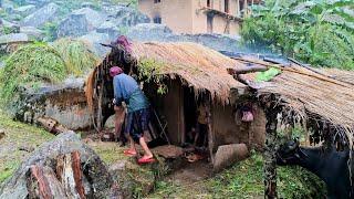 Beautiful Nepali Mountain Village Traditional life | Peaceful Village Lifestyle| Rainy Season Times