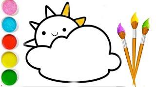 Drawing Picture | Drawing Cloud and the Sun  for children